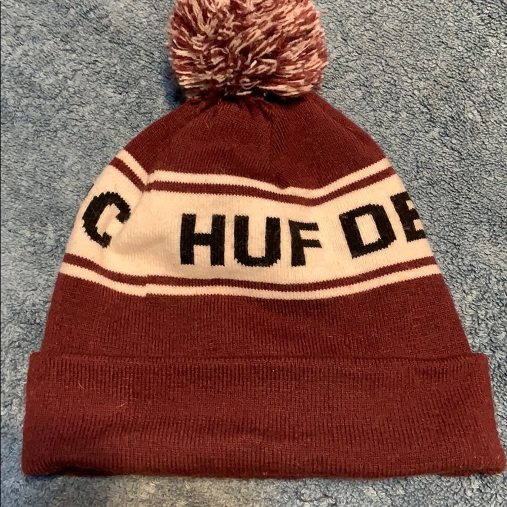 Maroon Huf Pom Pom Beanei